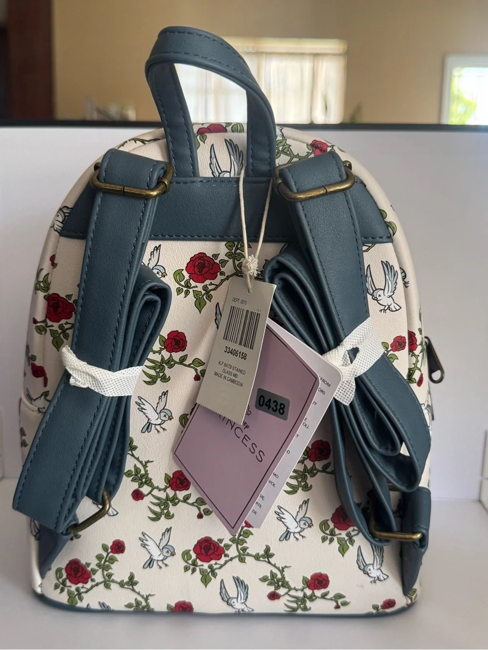 Loungefly White Stained Glass Beauty and the Beast Mini Backpack - Picture 4 of 6